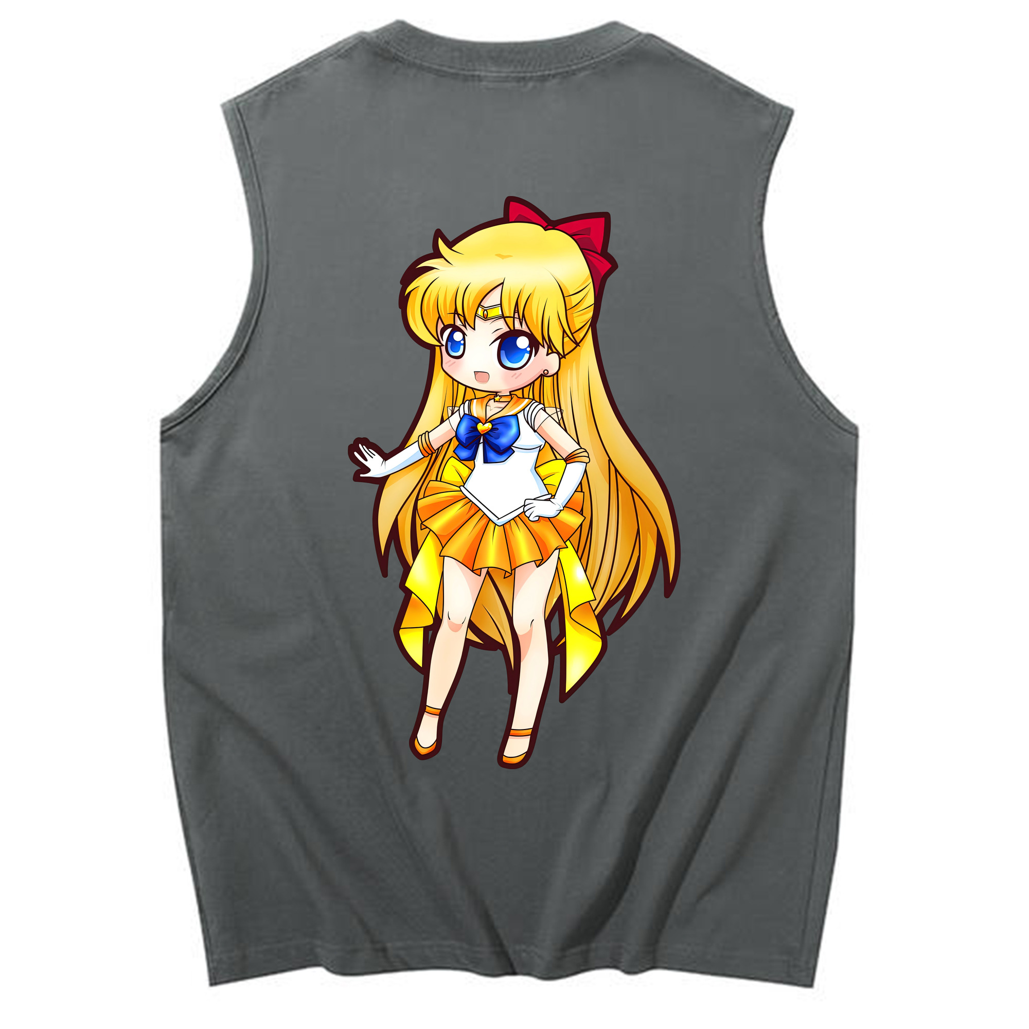 （画像用） 美少女戦士セーラームーン 愛野 美奈子 あいの みなこ Sailor Moon Aino Minako コットン100％タンクトップ（背面プリント）